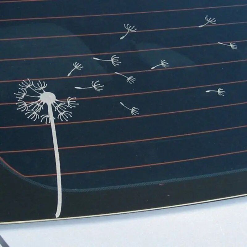 Reflective dandelion vinyl car decal, view 2 - MRSLM