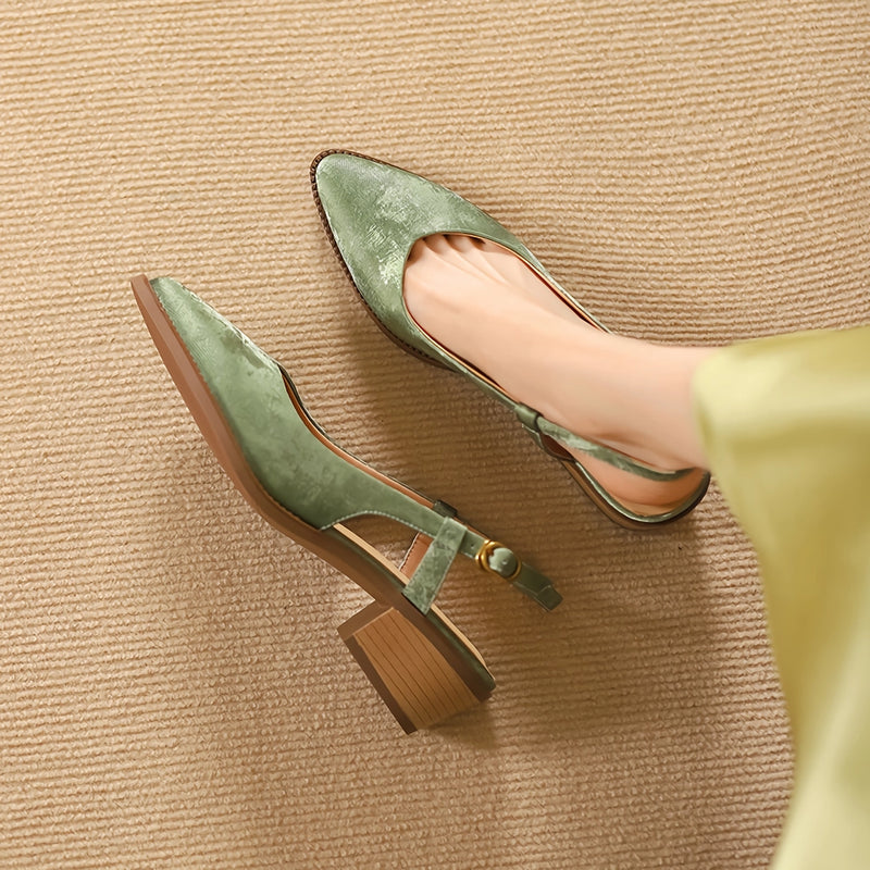 Slingback leather pumps, view 7 - MRSLM