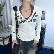 basic letter print slim white t-shirt, view 4 - MRSLM