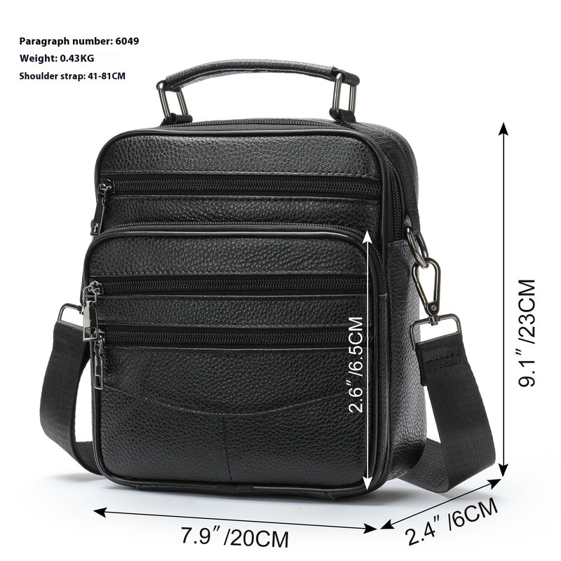 men's leather messenger bag, view 3 - MRSLM