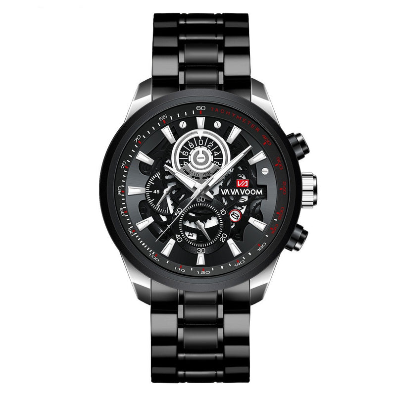 men's black gold quartz watch, view 8 - MRSLM