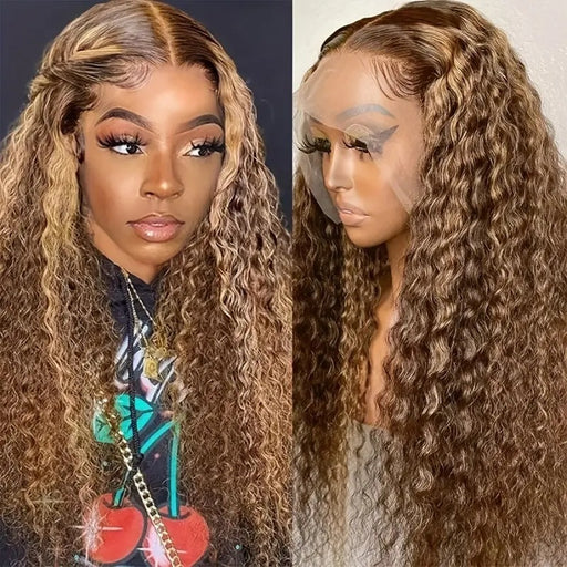 front lace long curly wig - MRSLM