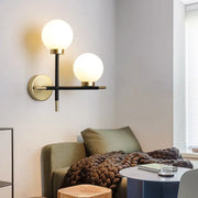 nordic double head led wall sconce, view 4 - MRSLM