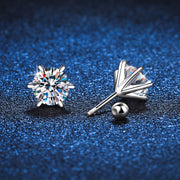 unisex silver threaded stud earrings, view 5 - MRSLM