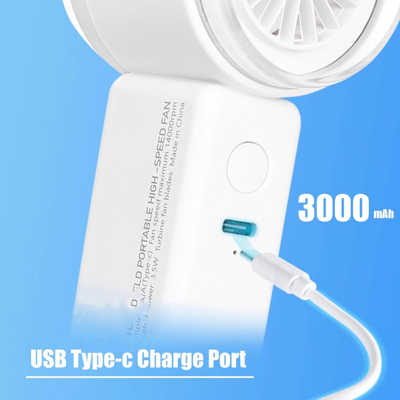 USB rechargeable handheld fan, view 6 - MRSLM