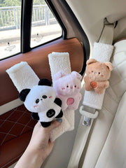plush rabbit bear seat belt shoulder cover, view 10 - MRSLM