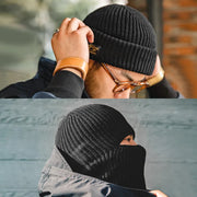 winter knitted beanie with scarf and mask, view 7 - MRSLM