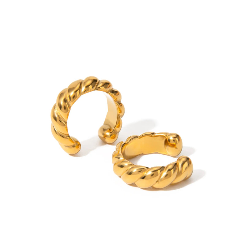 gold plated twine round ear clip, view 8 - MRSLM