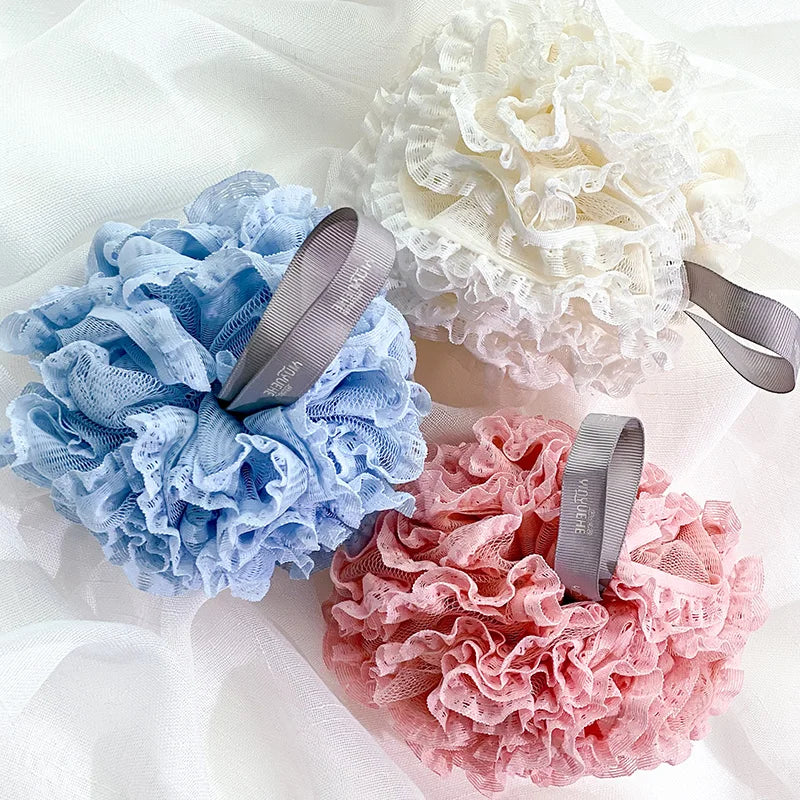 Extra large soft lace bath sponge, view 5 - MRSLM