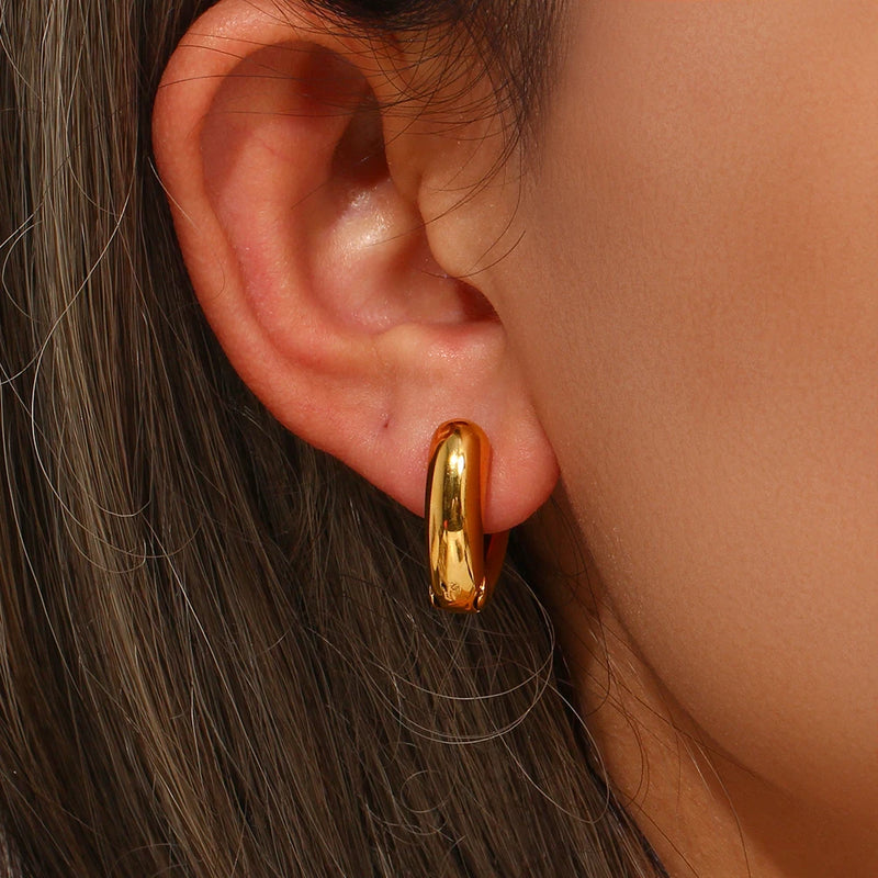 chunky heart hoop earrings, view 5 - MRSLM