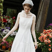 white suspender long dress - MRSLM