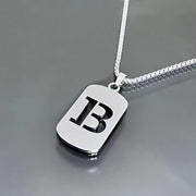 titanium steel letter necklace, view 3 - MRSLM