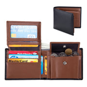 men's short trifold leather wallet, view 9 - MRSLM