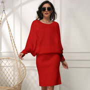 loose batwing sleeve sweater dress, view 4 - MRSLM