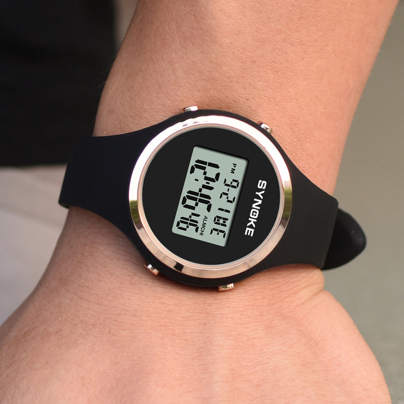Electronic silicone band watch for students, view 3 - MRSLM