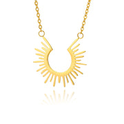 half circle sun pendant necklace, view 2 - MRSLM