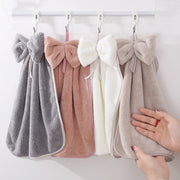 bowknot coral velvet hand towel, view 13 - MRSLM