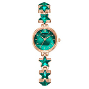 ladies rose gold stretch bracelet quartz watch, view 5 - MRSLM