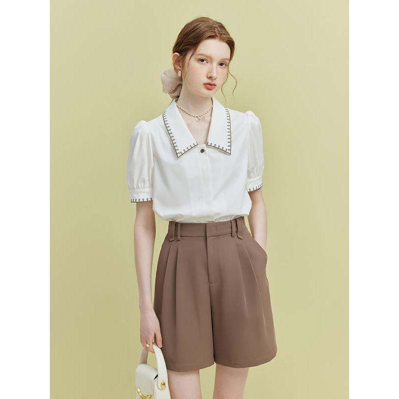 embroidered short sleeve shirt, view 4 - MRSLM
