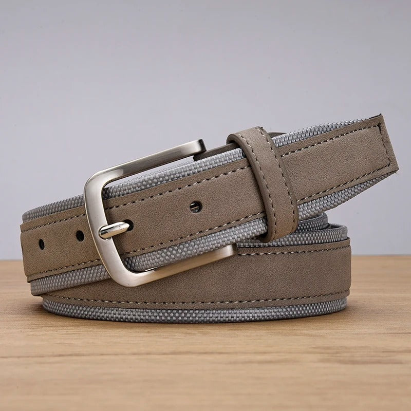men's suede belt with Oxford fabric strap, view 10 - MRSLM