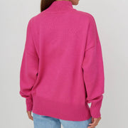 womens oversized turtleneck knitted sweater, view 26 - MRSLM