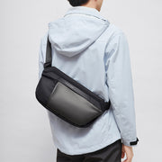 Men's leather crossbody satchel bag, view 4 - MRSLM