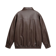 men's pu leather coat zipper, view 2 - MRSLM