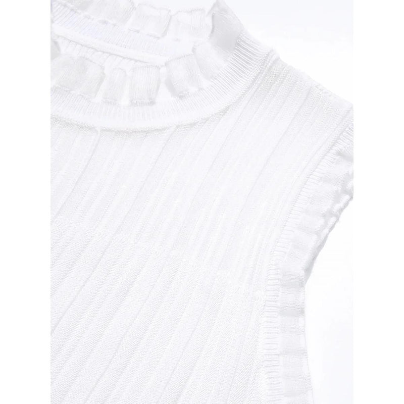 lace stand-up collar tank top, view 9 - MRSLM