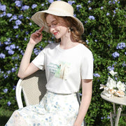 Embroidered casual summer tee - MRSLM