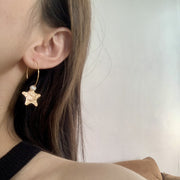 five-pointed star pearl earrings, view 3 - MRSLM