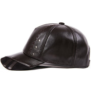 sheepskin leather baseball cap, view 4 - MRSLM