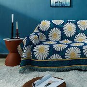 retro jacquard boho cotton linen sofa blanket, view 3 - MRSLM