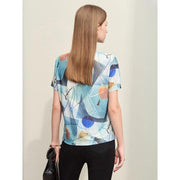 retro geometric mesh t-shirt, view 6 - MRSLM