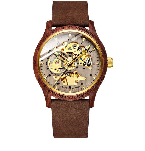 wood alloy automatic watch, view 6 - MRSLM