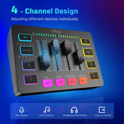 4-channel RGB gaming audio mixer, view 4 - MRSLM