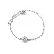 stainless steel sunflower charm bracelet, view 2 - MRSLM