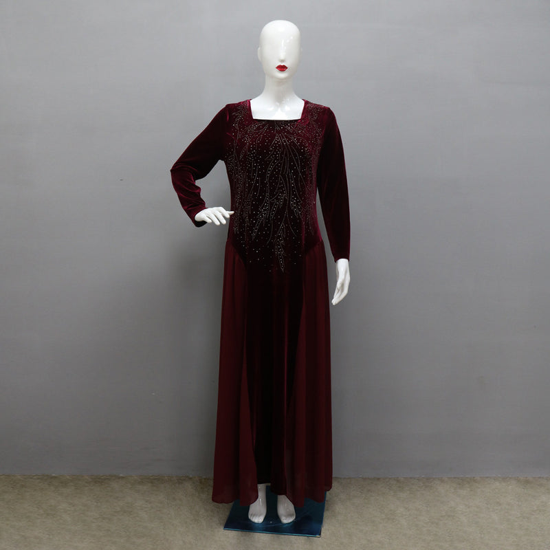 women's chiffon rhinestone evening dress, view 6 - MRSLM