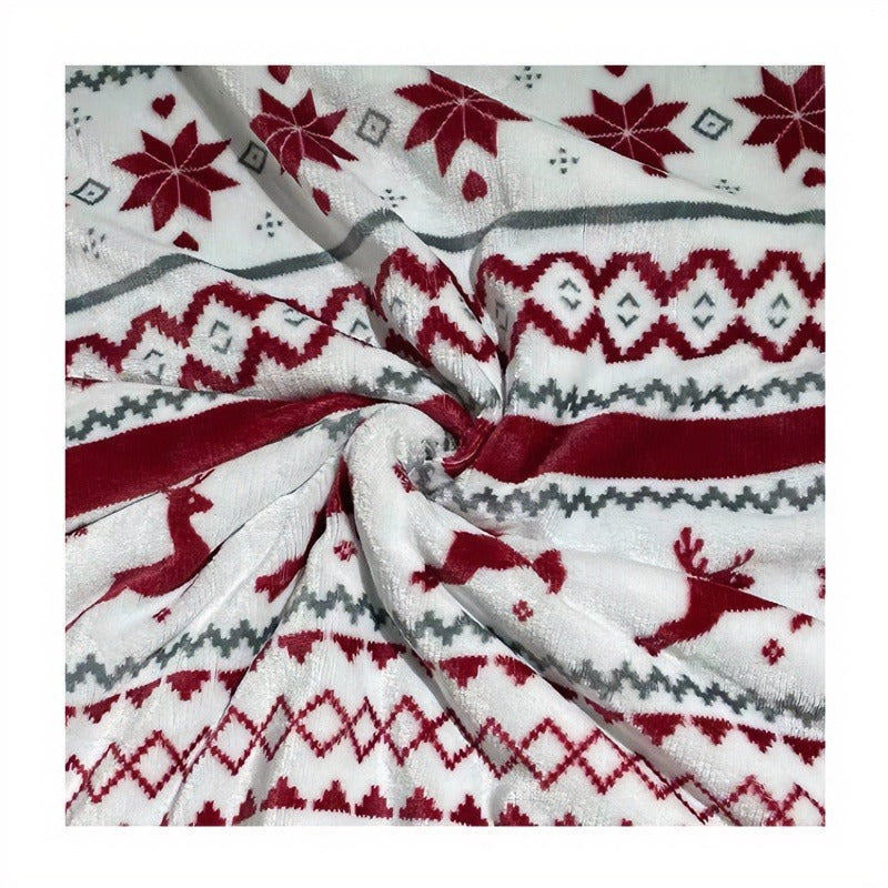 Nordic Reindeer Christmas Sherpa Throw Blanket