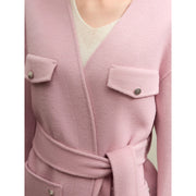 v-neck coat with belt, view 4 - MRSLM