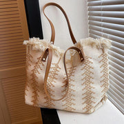 Large capacity fringe tote bag, view 5 - MRSLM