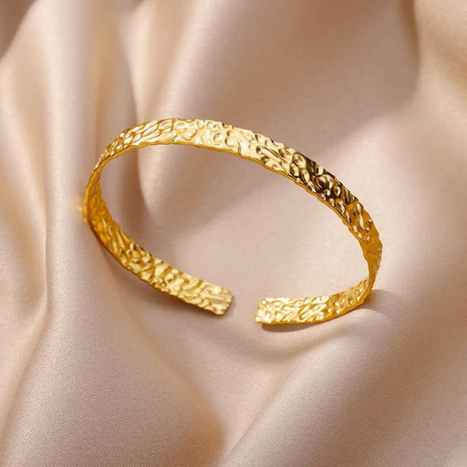 gold adjustable stainless steel cuff bracelet - MRSLM