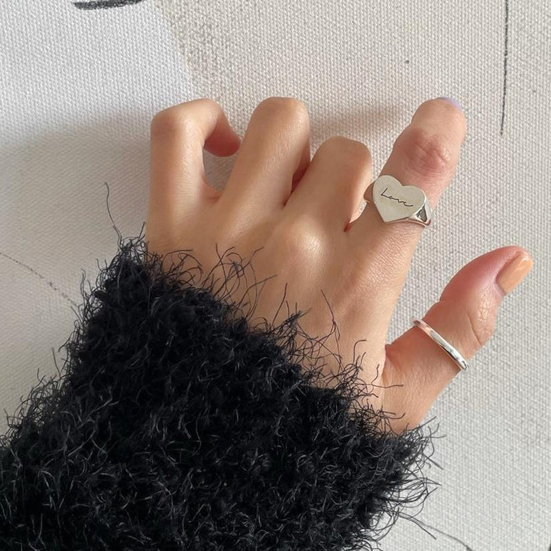 sterling silver love letter ring - MRSLM