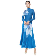 women's blouse and floral pleated skirt autumn suit, view 2 - MRSLM