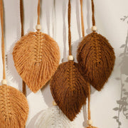 Boho macrame leaf tapestry, view 6 - MRSLM