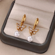 Gold dangle earrings for women, view 6 - MRSLM
