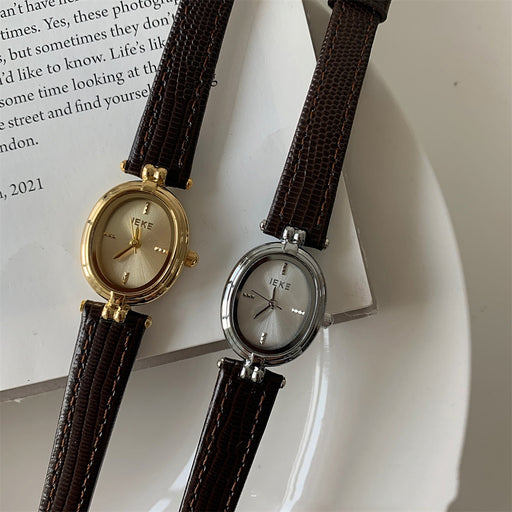 Women's small oval watch with ribbon strap - MRSLM