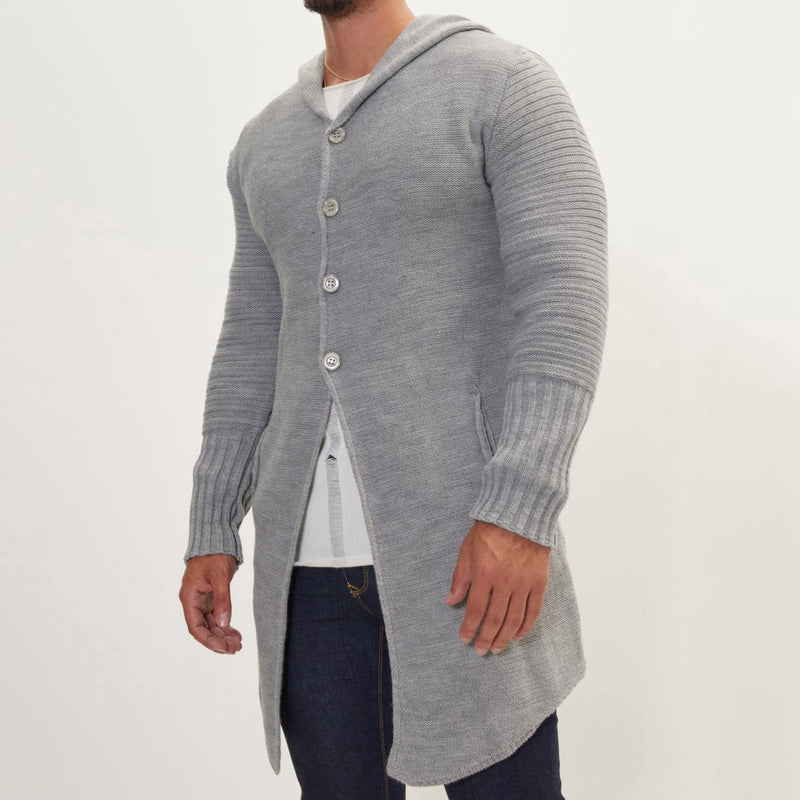 mid-length pocket cardigan sweater coat, view 2 - MRSLM