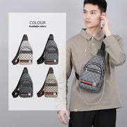 contrast color PU crossbody chest bag - MRSLM