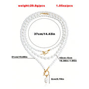 imitation pearl heart pendant necklace, view 10 - MRSLM