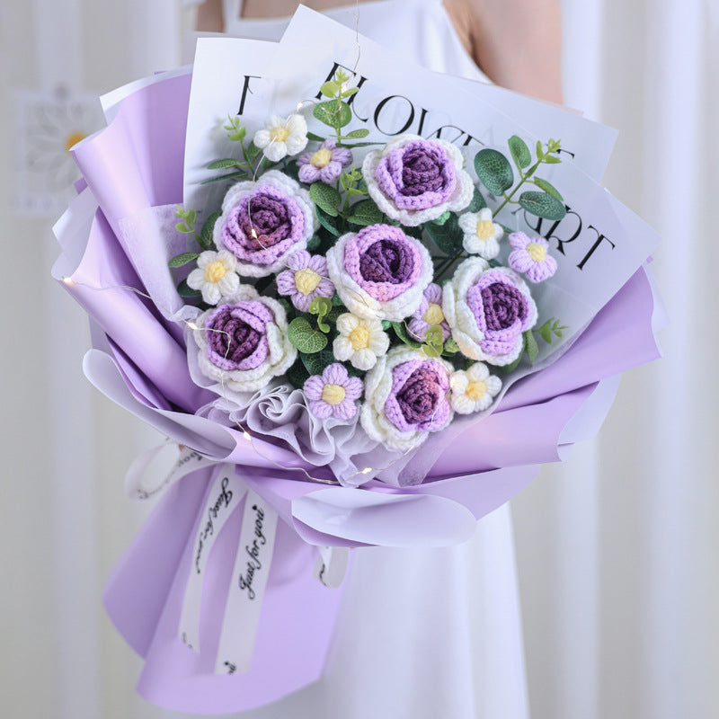 knitted wool flower bouquet, view 8 - MRSLM